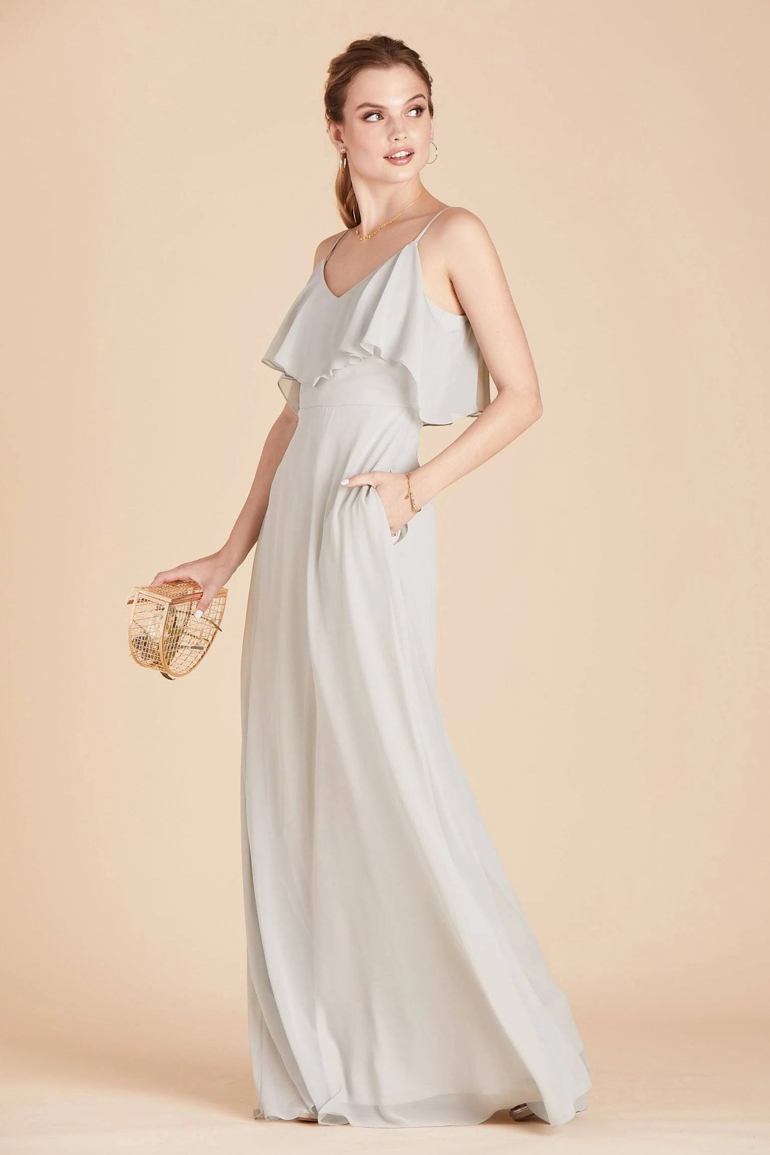 Jane Convertible Chiffon Bridesmaid Dress in Dove Gray Xs / Dove Gray