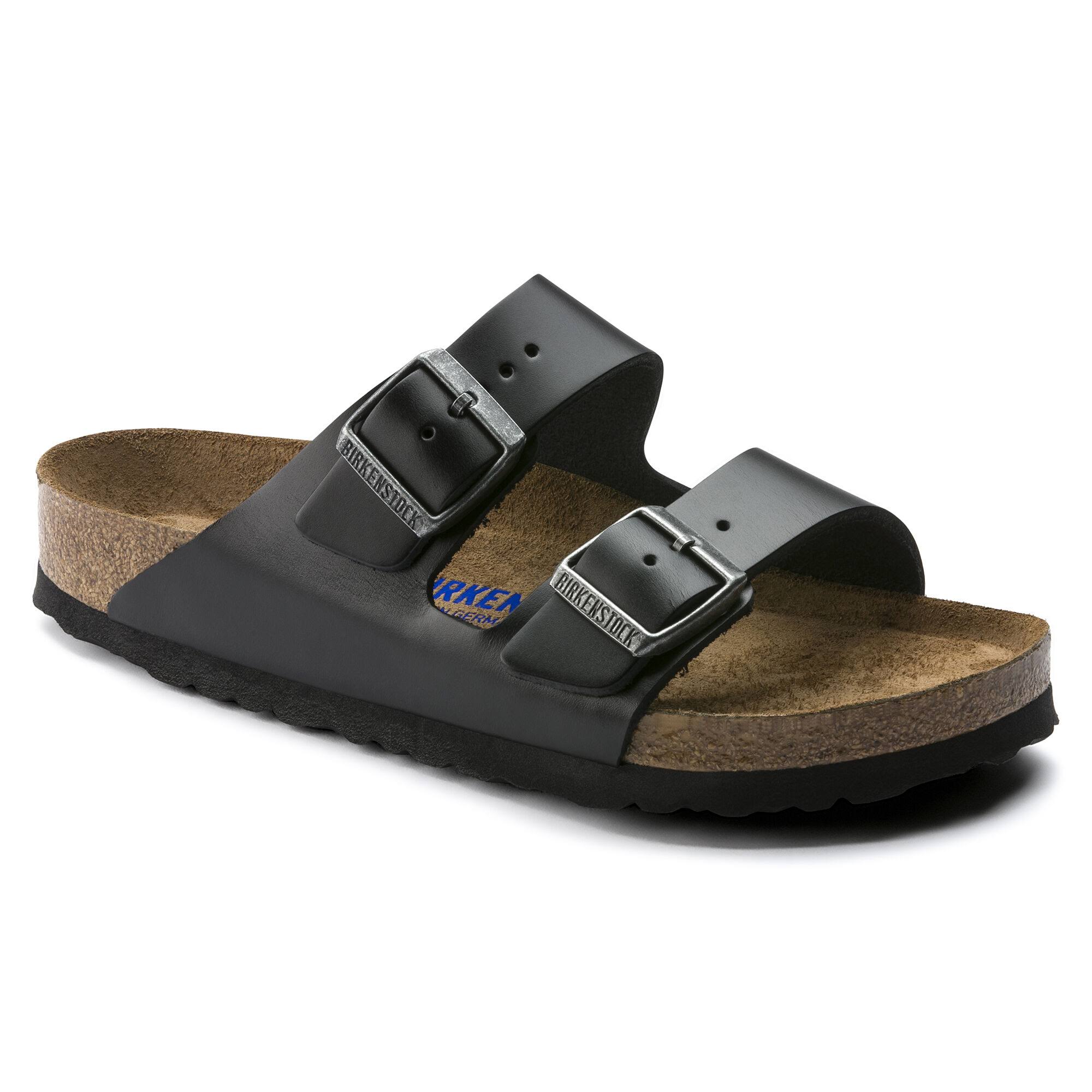 Birkenstock Arizona Oiled Leather Amalfi Black Two-Strap Sandals