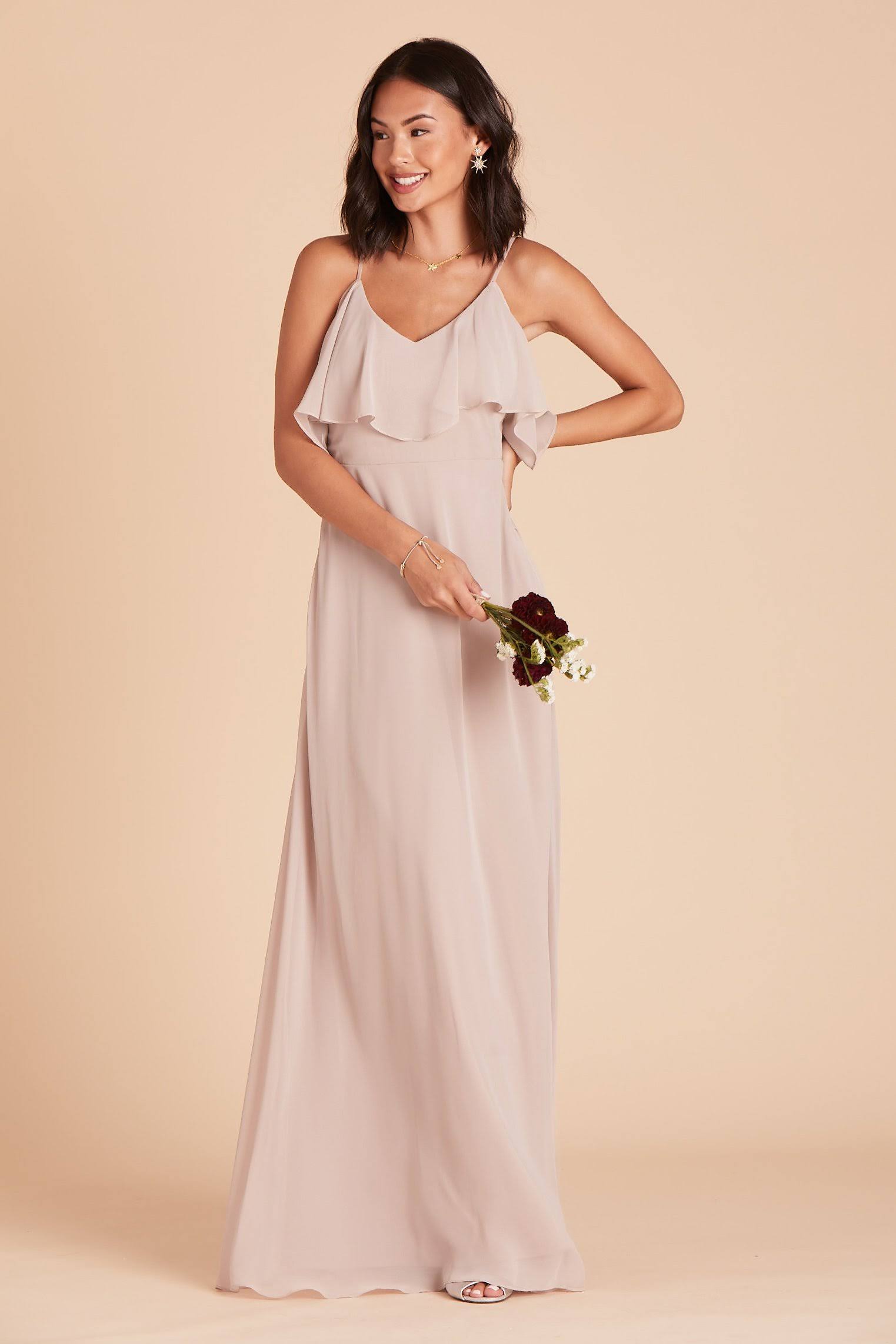 Jane Convertible Chiffon Bridesmaid Dress in Taupe M / Taupe / No Slit