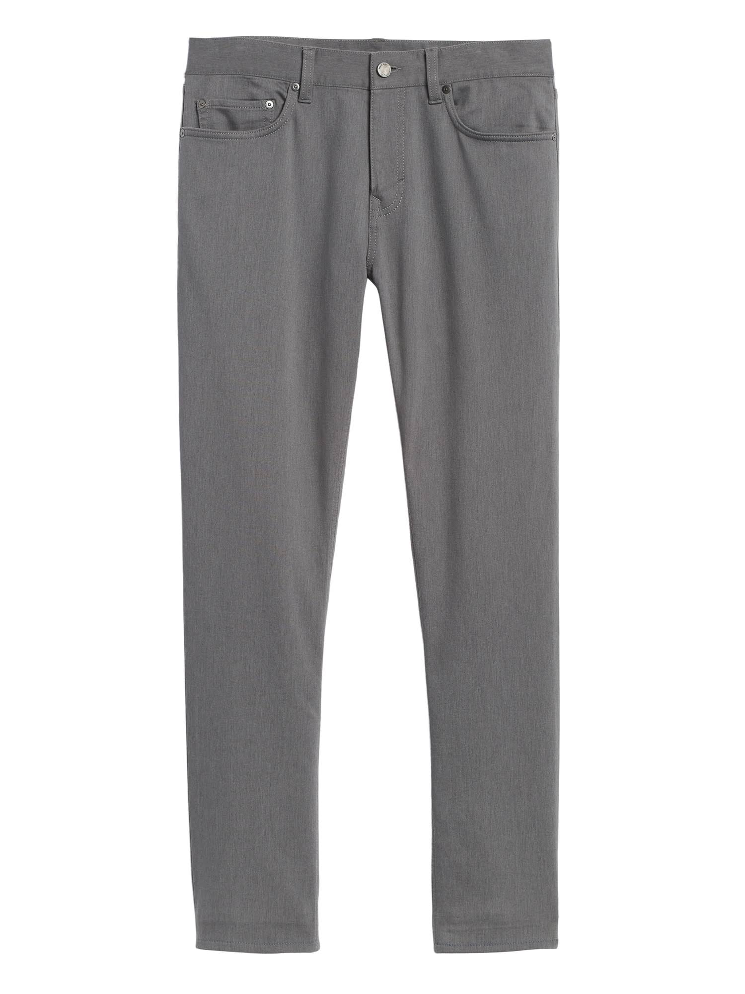 Banana Republic Men's Skinny Heathered Traveler Pant Smoke Gray Tall Size 38W 36L