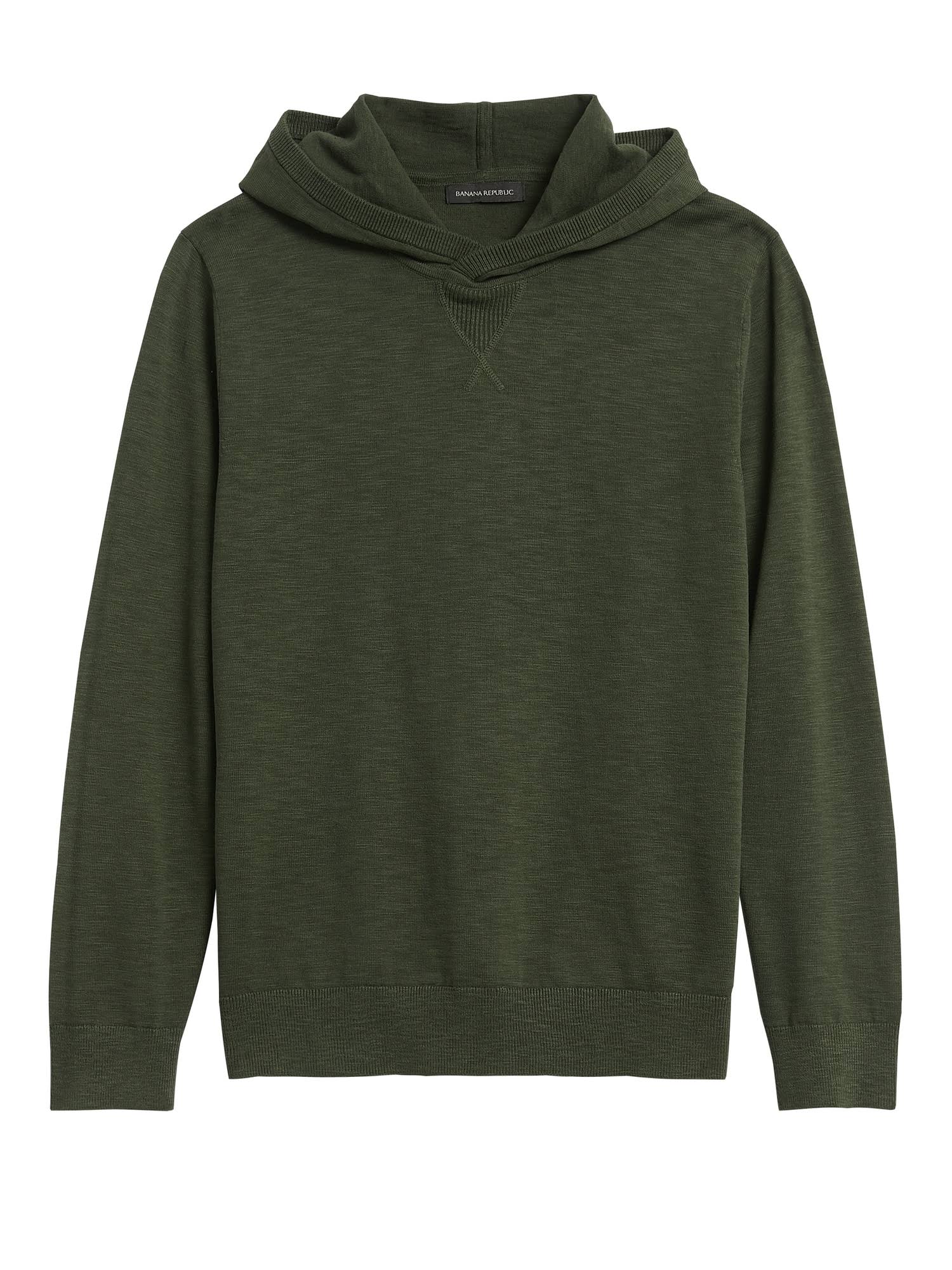 Banana Republic Men's Cotton Sweater Hoodie Dark Olive Green Size S