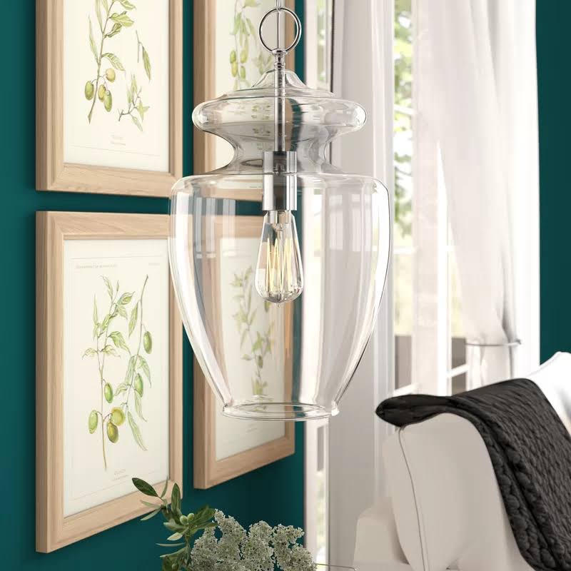 Sussex 1-Light Schoolhouse Pendant Shade Color: Clear