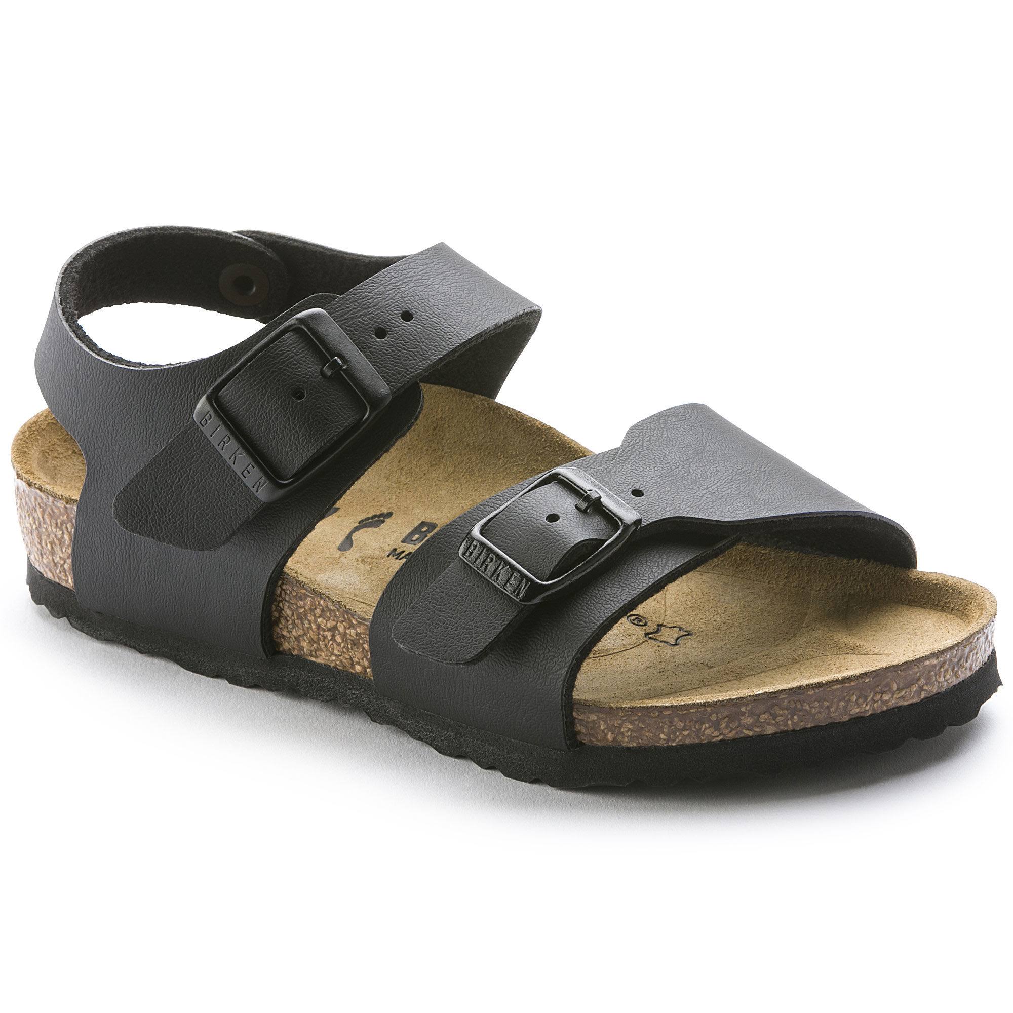 Birkenstock Kids New York Birko Flor Black Sandals Size 30