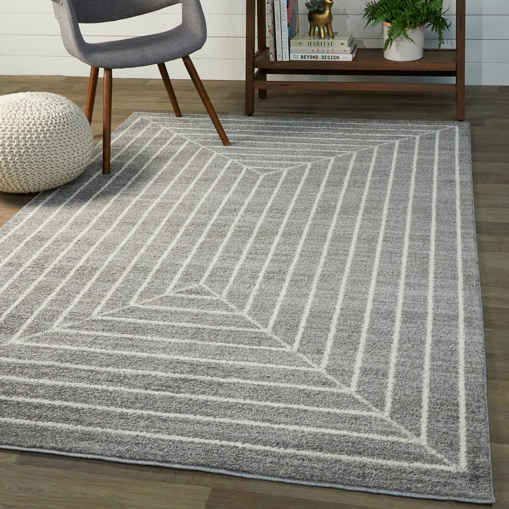 BALTA Elias Grey 5 ft. x 7 ft. Geometric Area Rug