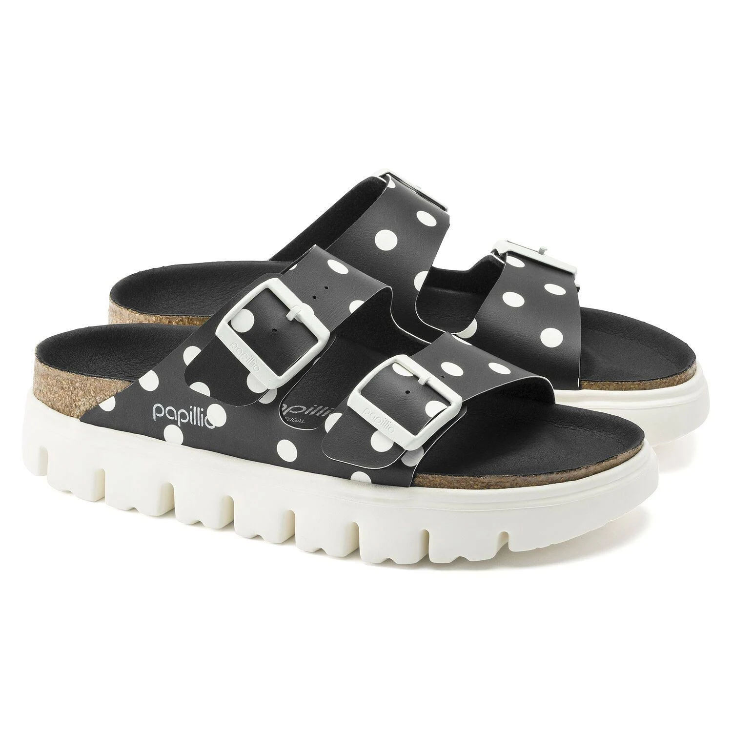 Birkenstock Arizona Chunky Sandals - Narrow Black White Dots 37