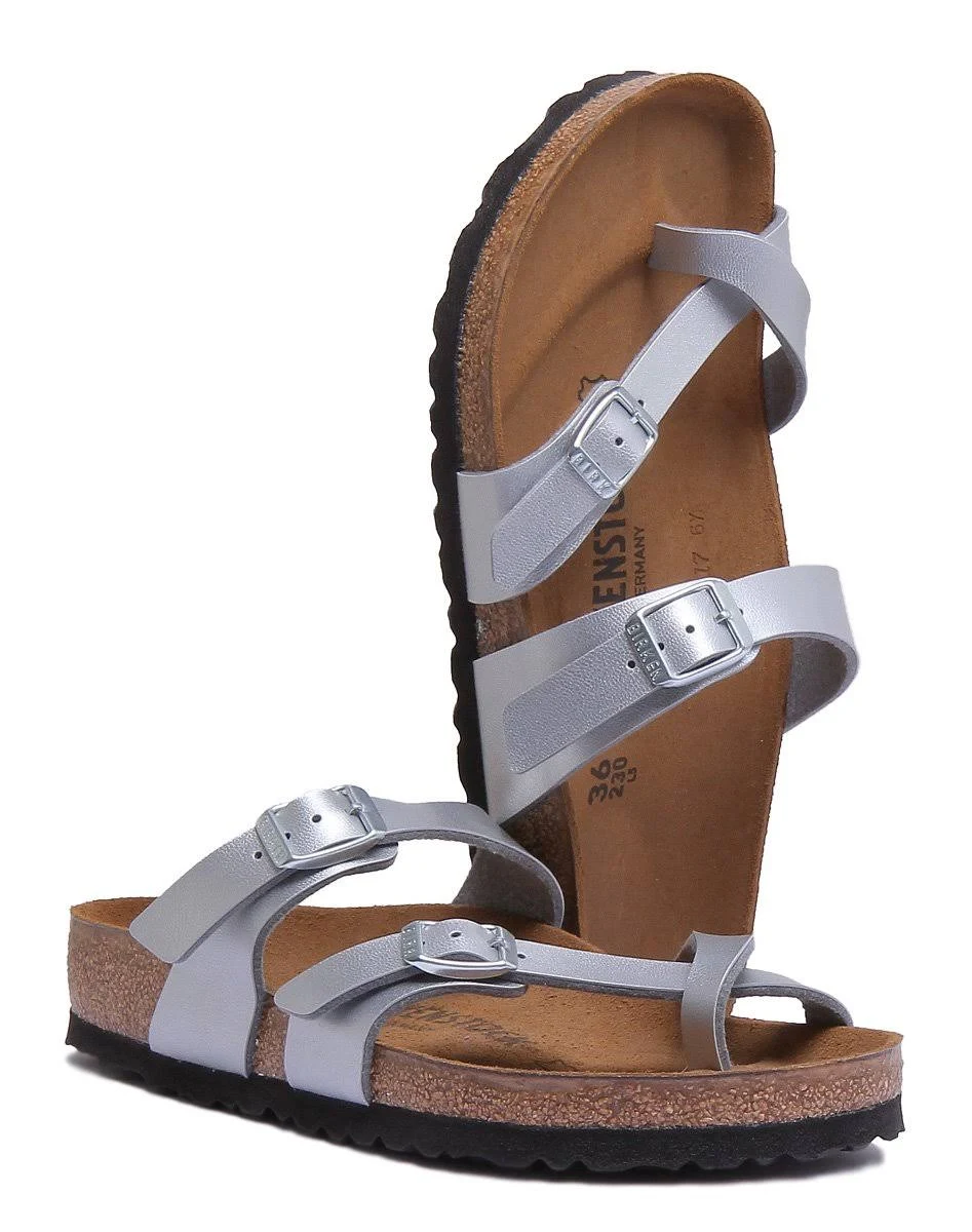 Birkenstock Mayari Birko-Flor Silver Thong Sandals