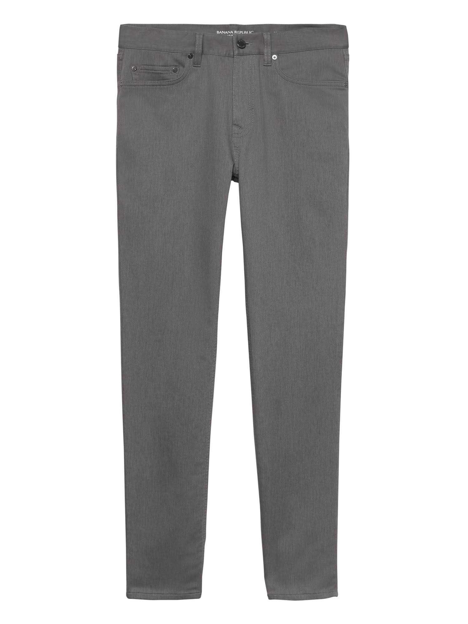 Banana Republic Men's Athletic Tapered Heathered Traveler Pant Smoke Gray Size 35W 30L