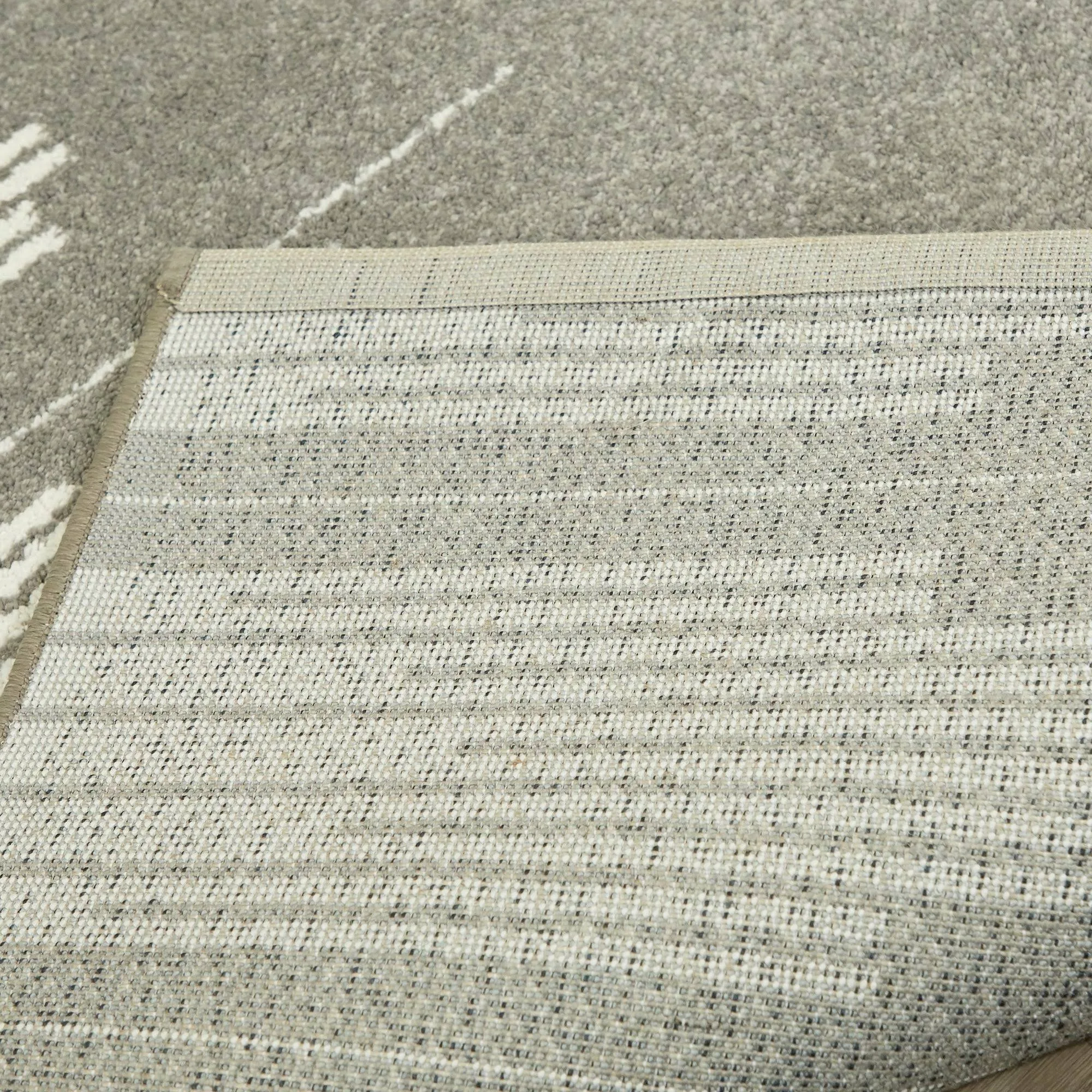 Decarlo Modern Art Deco Area Rug - 2&7x22 x 7& - Light Grey