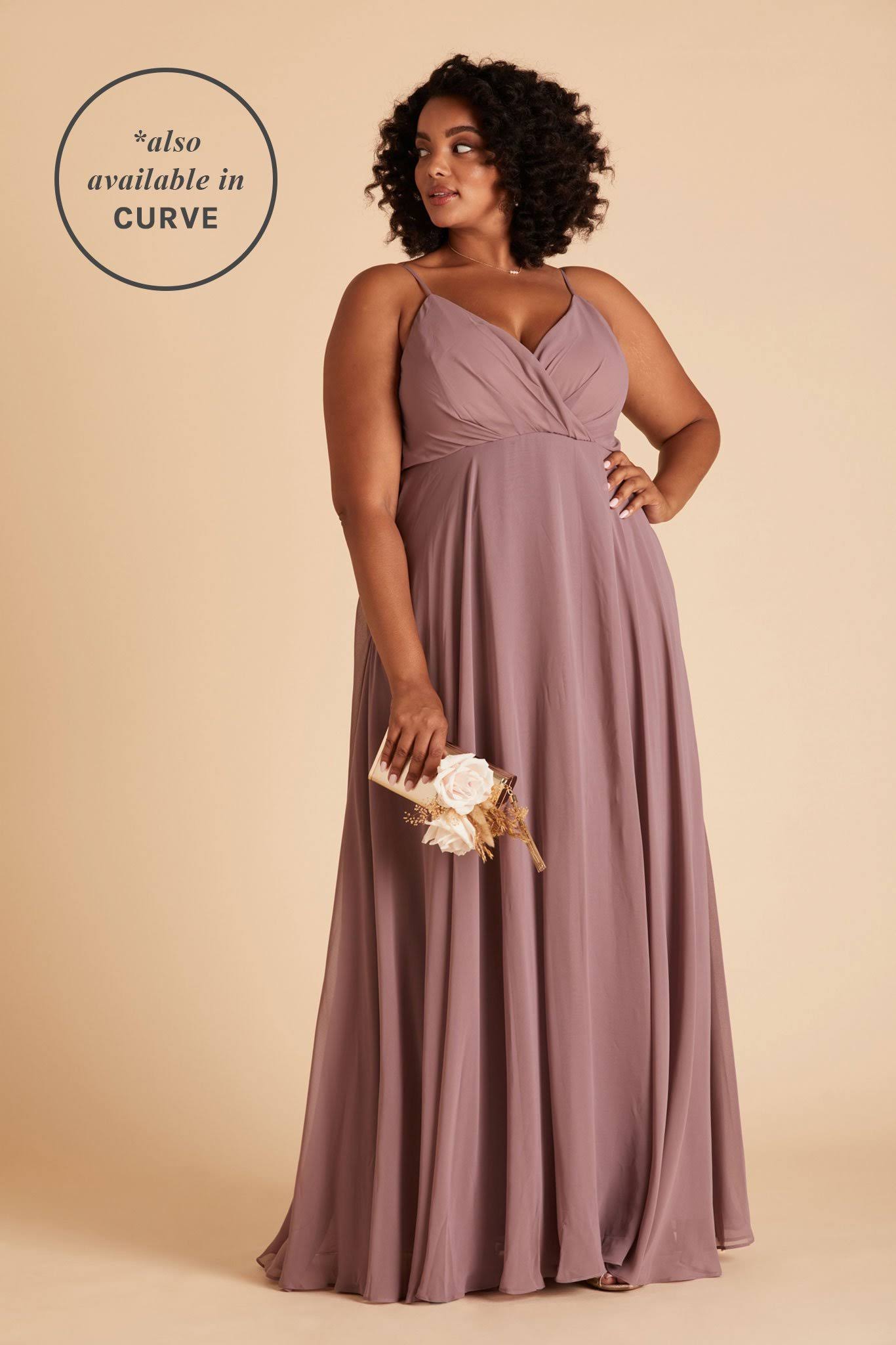 Birdy Grey Kaia Chiffon Bridesmaid Dress in Dark Mauve XL / Dark Mauve