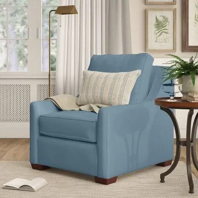 L? A 33x22 Wide Armchair Birch Lane Body Fabric: Tina Airforce