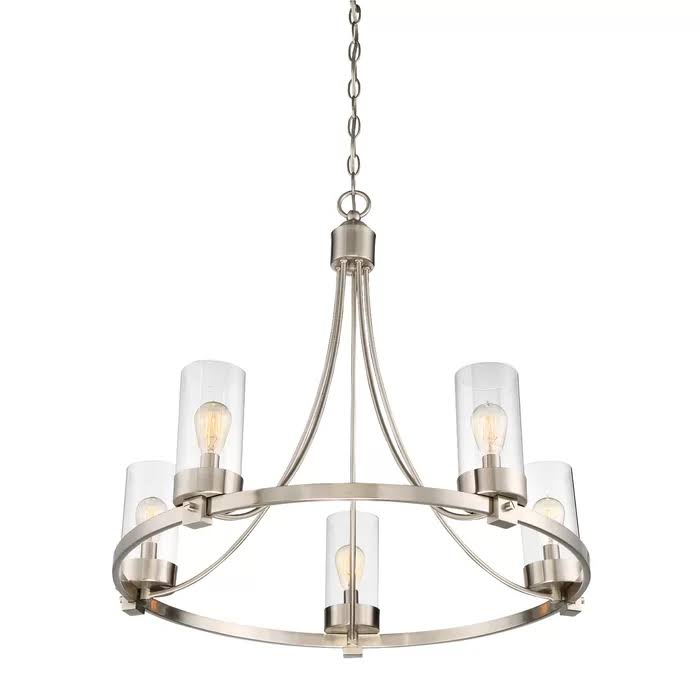 Janette 5-Light Wagon Wheel Chandelier (Color: Oil Rubbed Bronze)