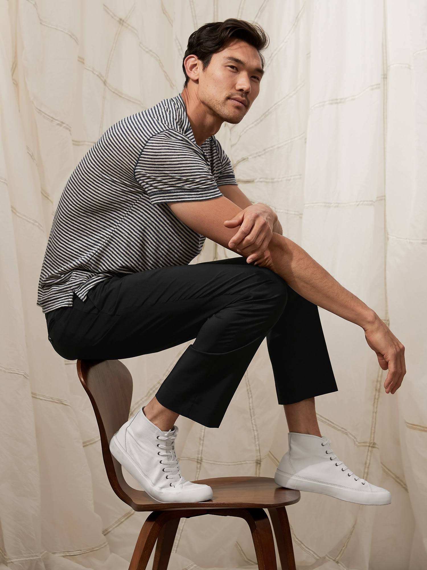 Banana Republic Men's Slim Solid Italian Wool Suit Pant Black Size 42W 34L