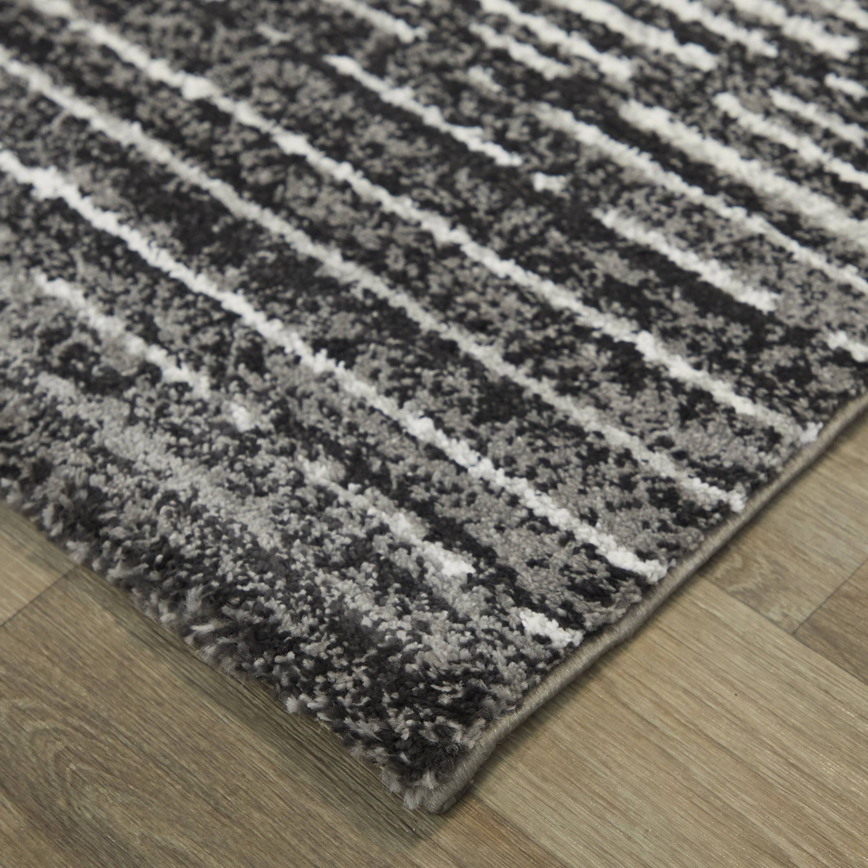 Madera Striped Contemporary Area Rug - 7&10x22 x 10& - Navy Blue