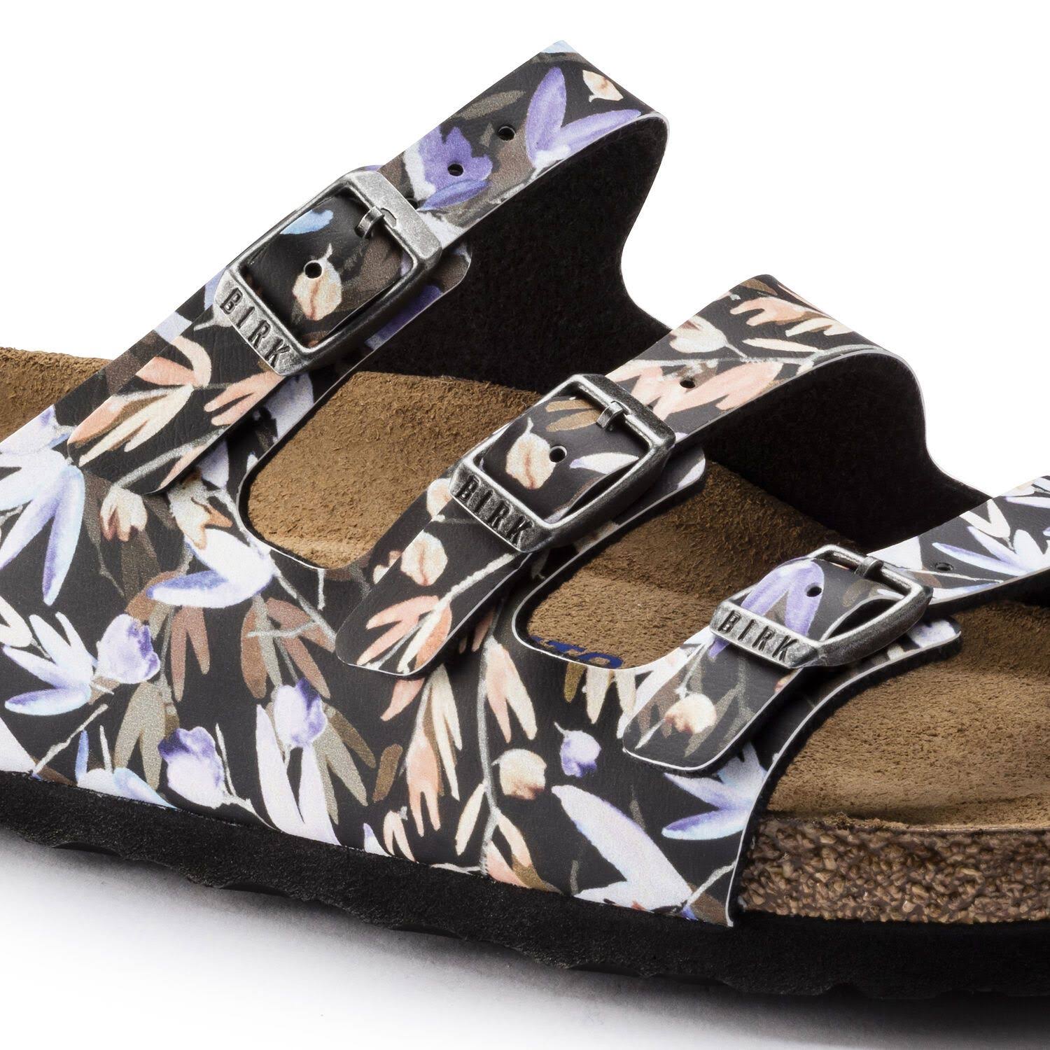 Birkenstock Florida Fresh Soft Footbed 38.0 , Floral Fades Black (Women's)