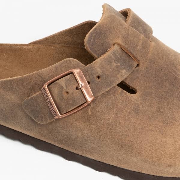Birkenstock Boston Oiled Leather Tobacco Brown Clogs