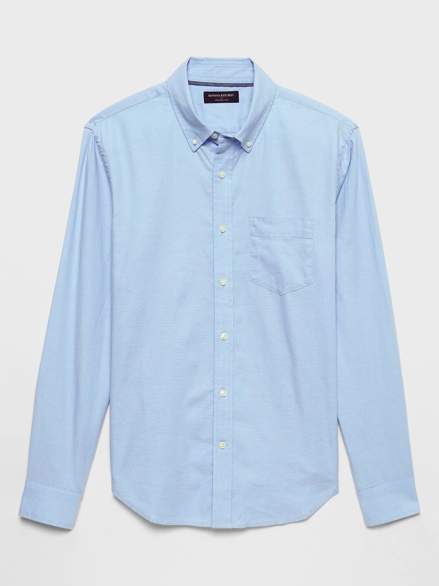 men's Slim-Fit Untucked Oxford Shirt Light Blue