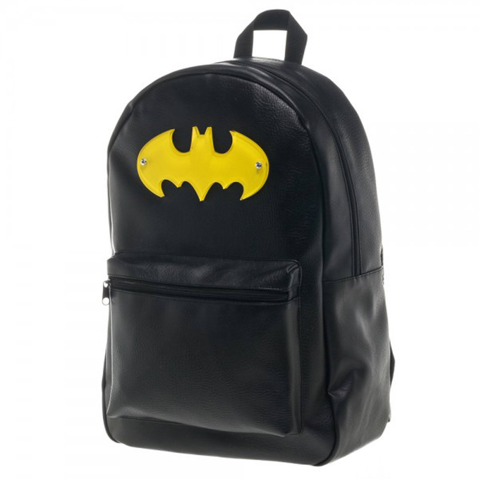 Batman Logo Faux Leather Backpack