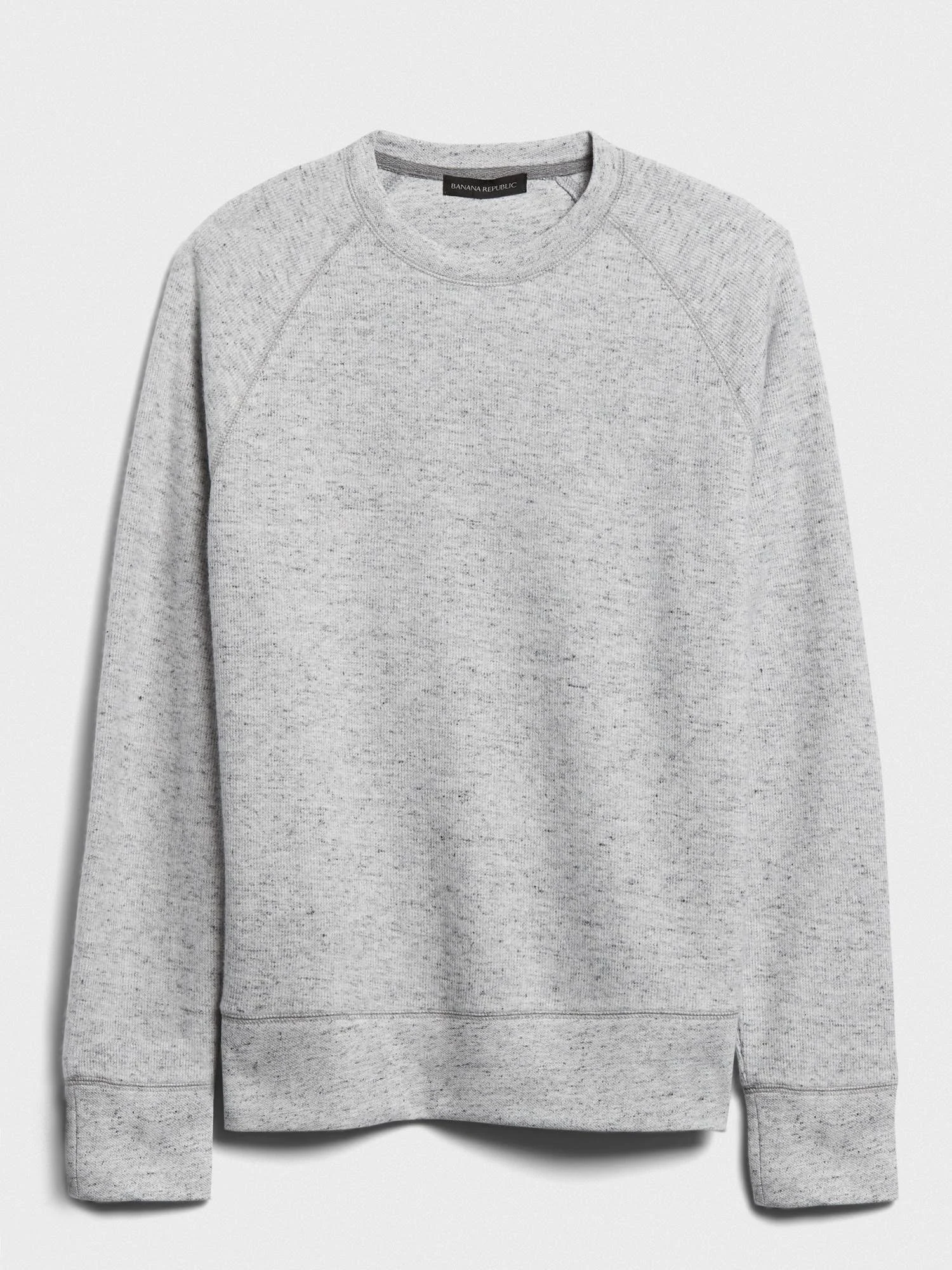 Banana Republic Men's Brushed Waffle-Knit T-Shirt Light Gray Size M