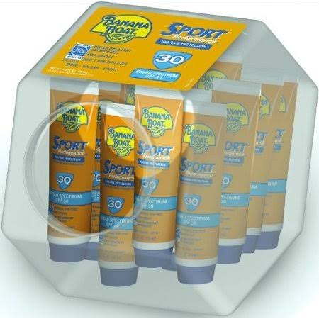 2 Pack Banana Boat Sport Sunscreen Lotion 30 SPF 1 oz Fishbowl 24 Count Each