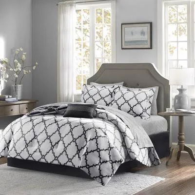 Reversible Comforter Set Size: Twin XL Comforter + 6 Additional Pieces, Color: Black