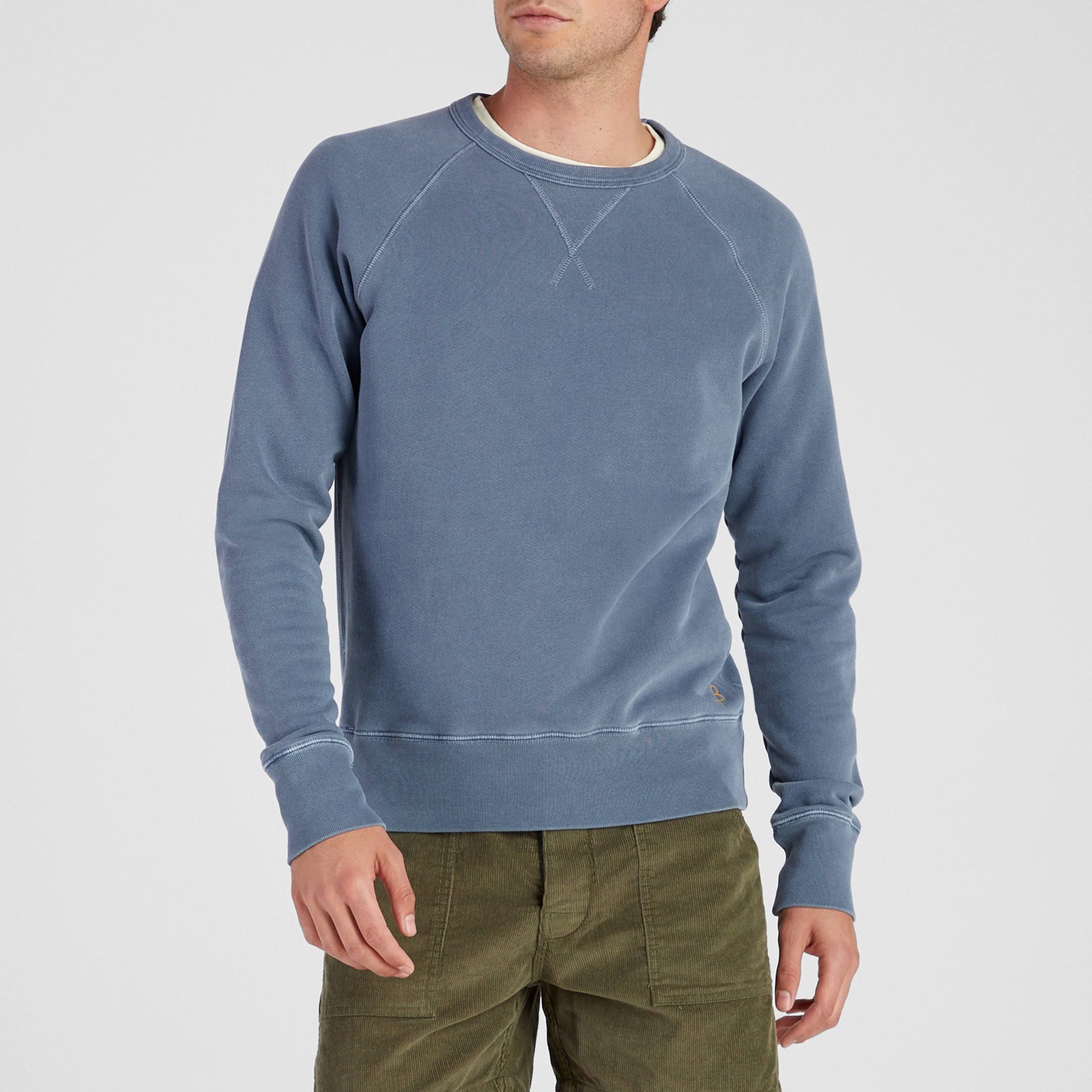 Men's Garment Dyed Raglan Crew - Indigo | Birdwell Beach Britches S / Indigo