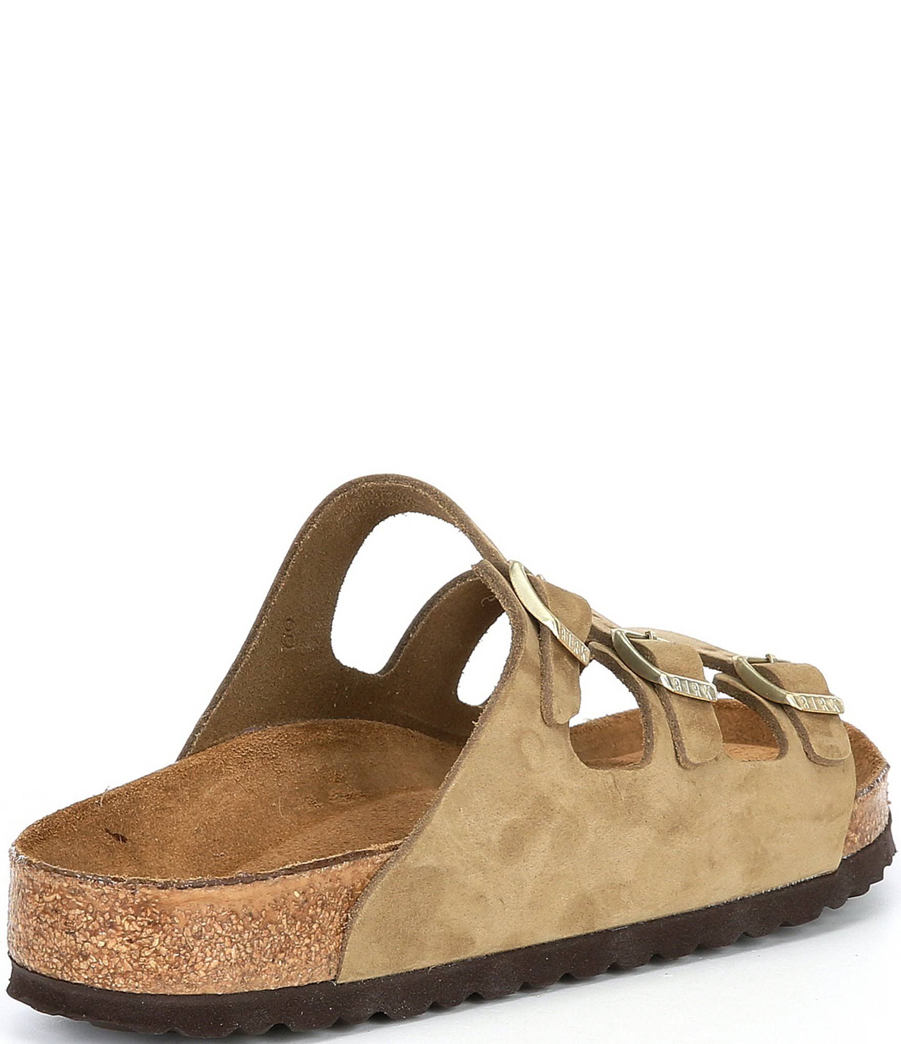 Birkenstock Women's Florida Fresh Soft Footbed Faded Khaki Nubuck