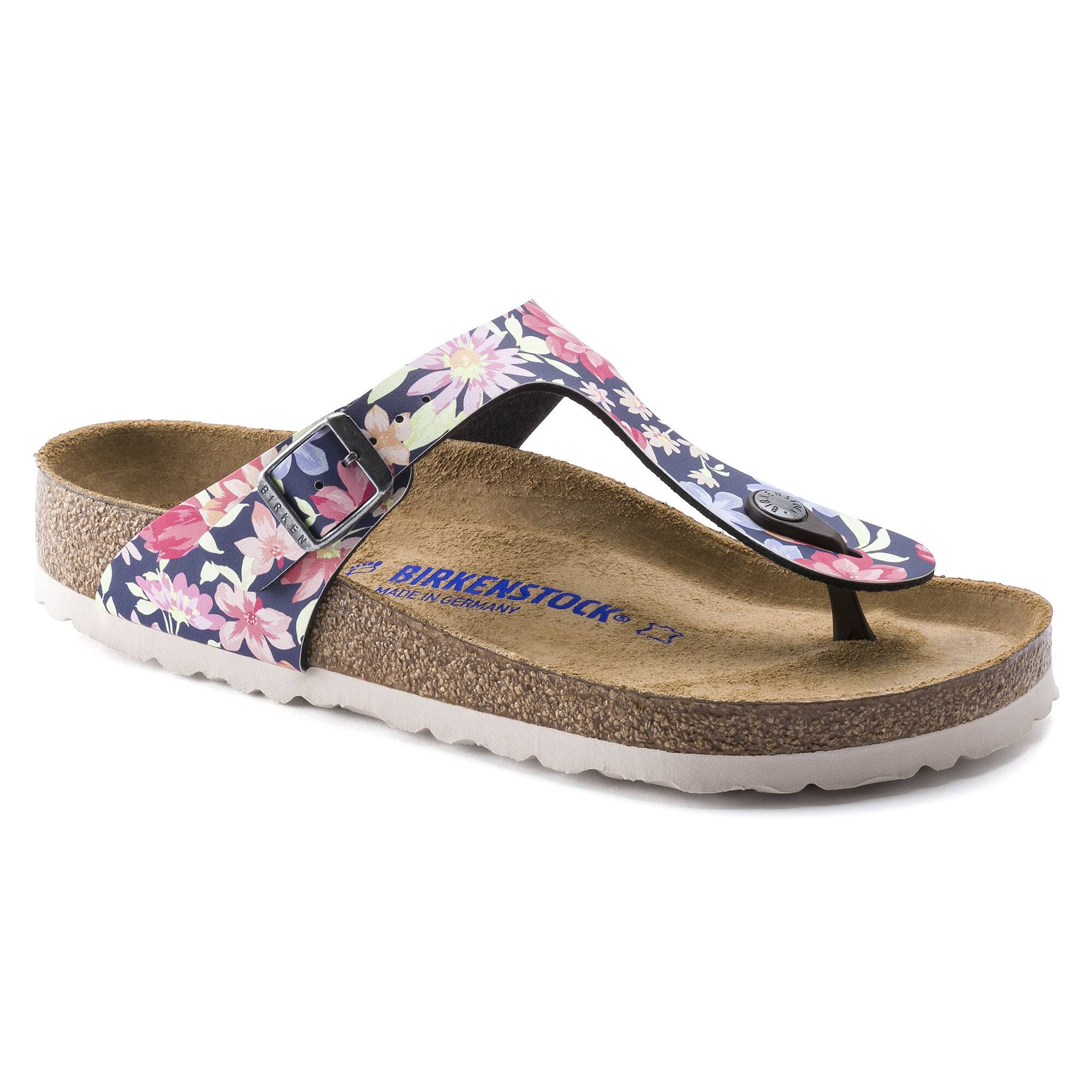 Birkenstock Gizeh Birko-Flor Supernatural Flowers Navy Thong Sandals