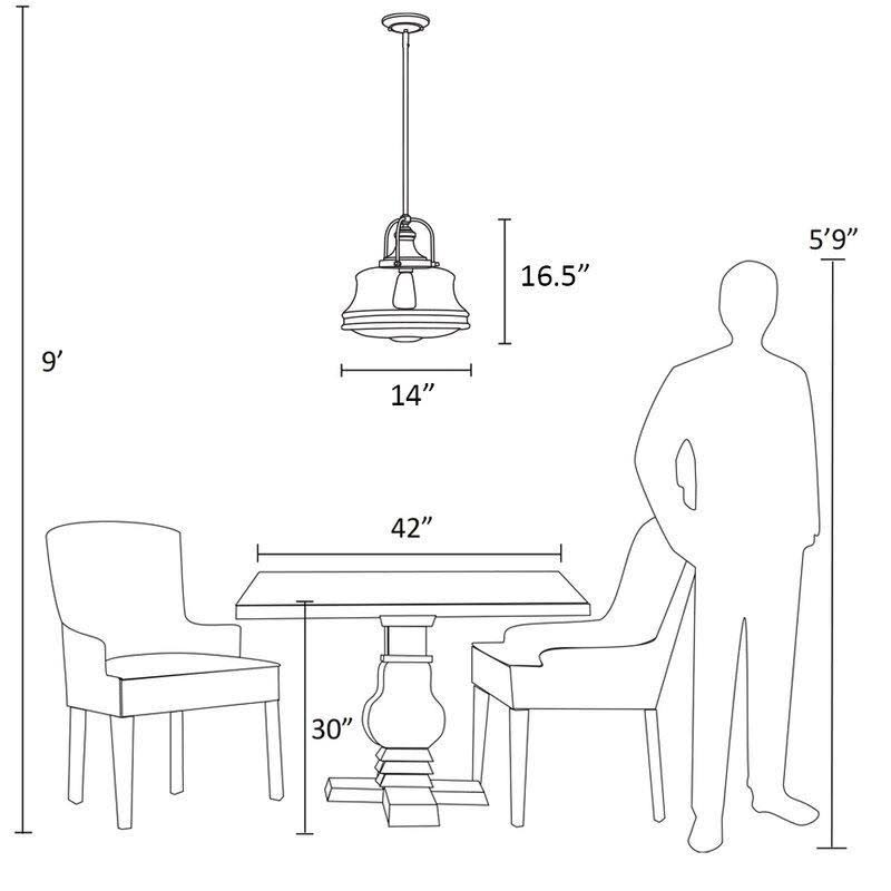 Nadine 1-Light Single Schoolhouse Pendant Finish English Bronze