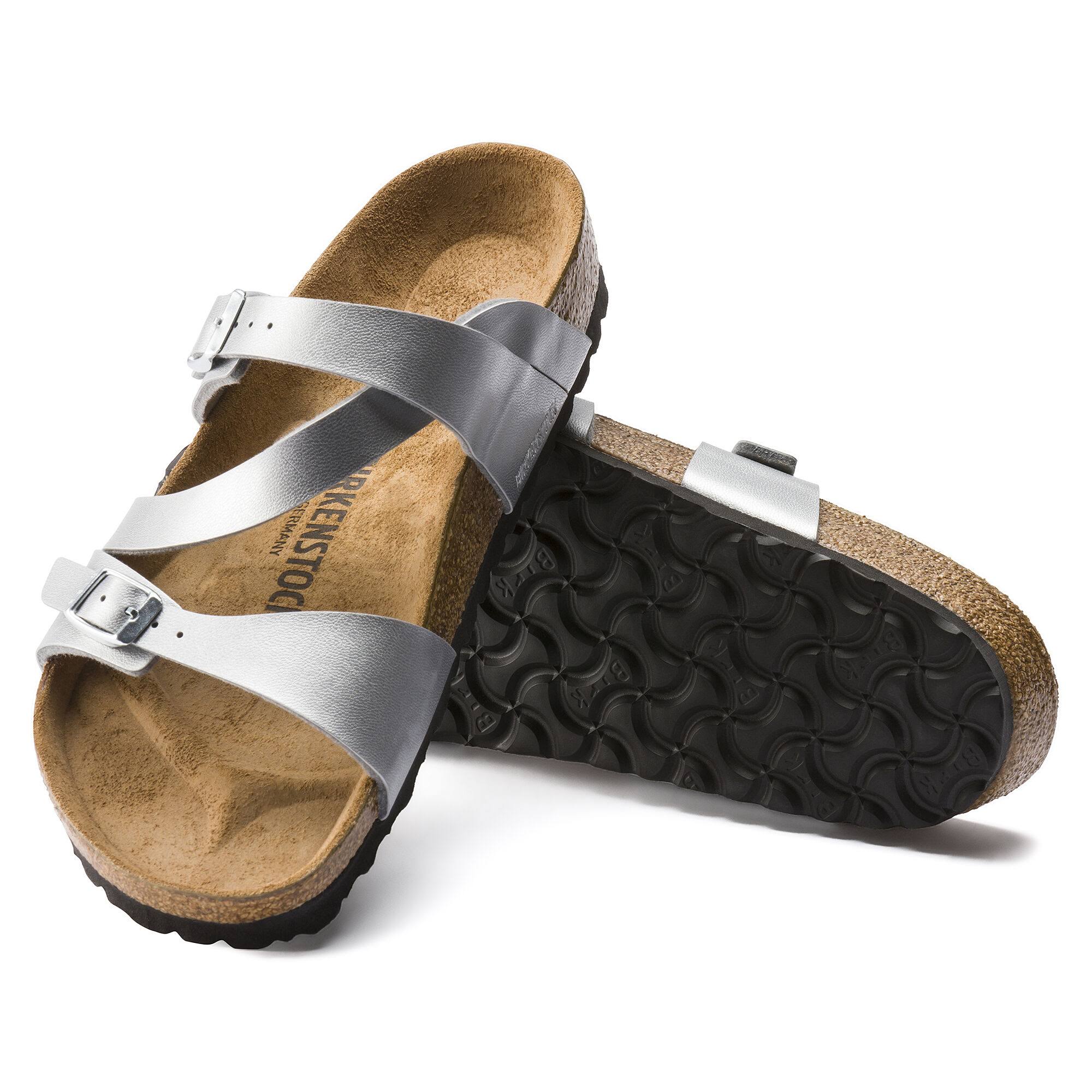 Birkenstock Salina Birko-Flor Silver Multi-Strap Sandals