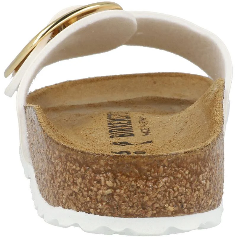 Birkenstock Adult Madrid Big Buckle White Birko-Flor Patent Slides