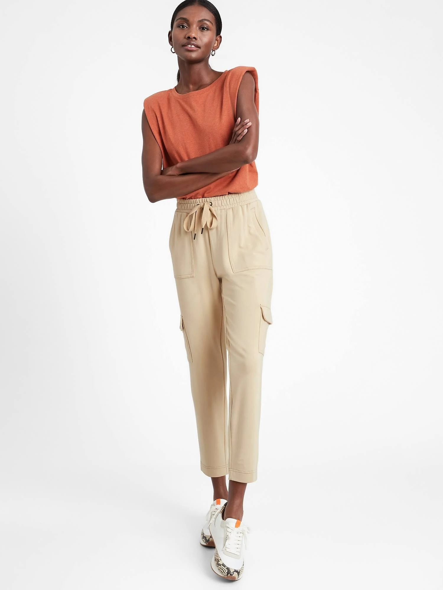 Banana Republic Women's Baby Terry Cargo Jogger Baja Sand Size Xxs