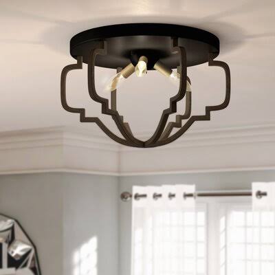Robinette 3 - Light 15x22 Unique/Statement Geometric Flush Mount