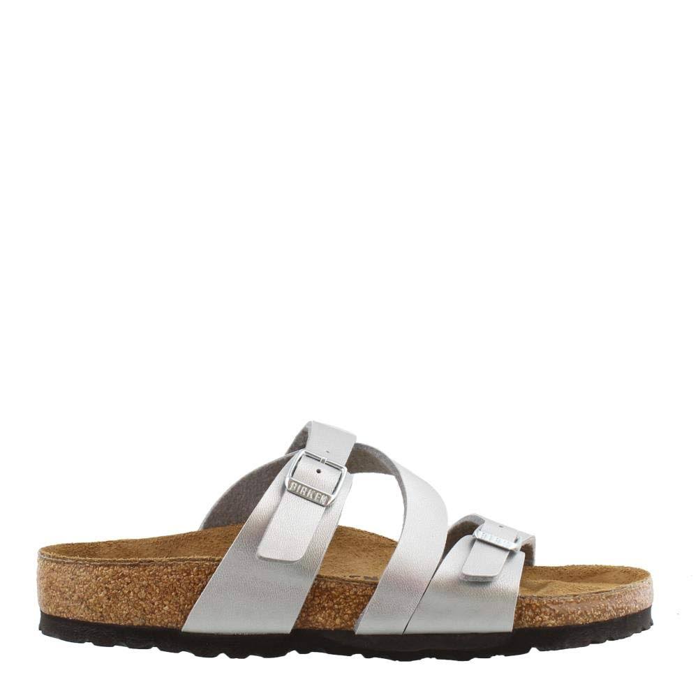 Birkenstock Salina Birko-Flor Silver Multi-Strap Sandals