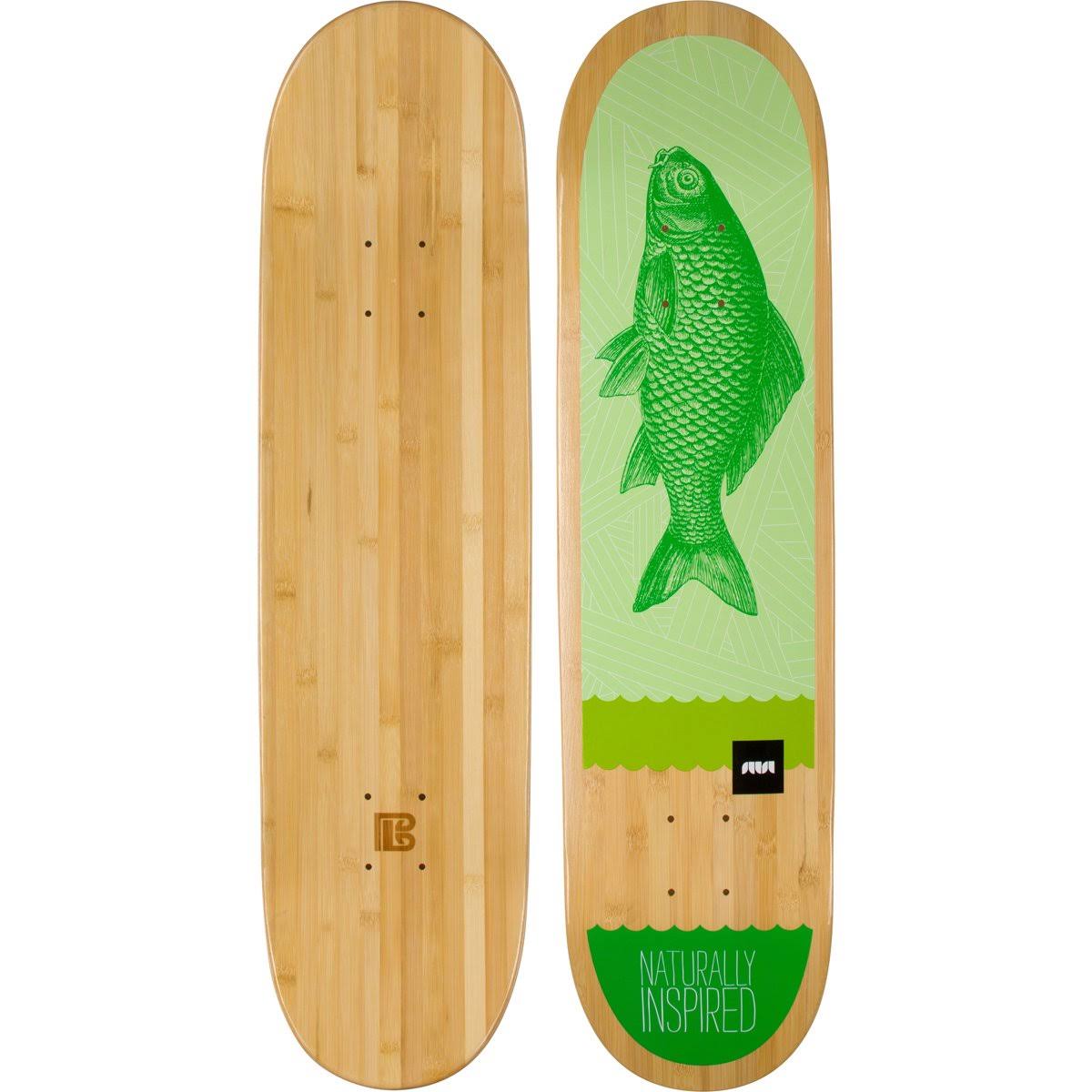 Bamboo Skateboards Graphic Skateboard, 8.0 / Green Fish