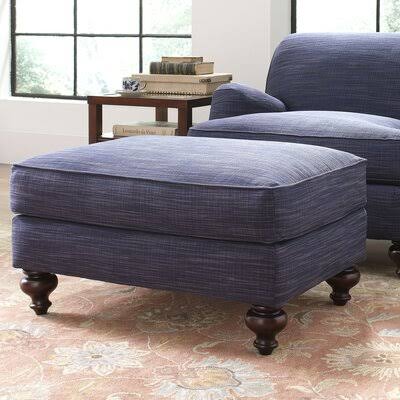 Birch Lane Durham 37x22 Rectangle Standard Ottoman Body Fabric: Nadia Denim