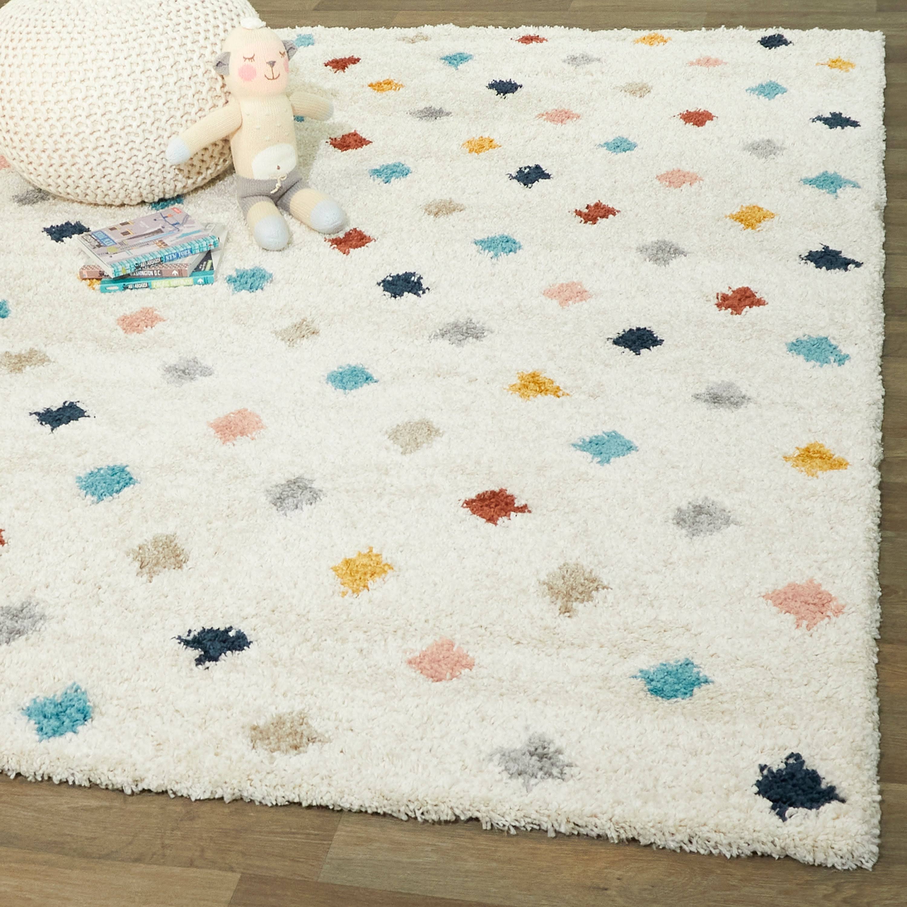 Carson Carrington Ishult Diamond Shag Area Rug - 2&7x22 x 7& Runner - White
