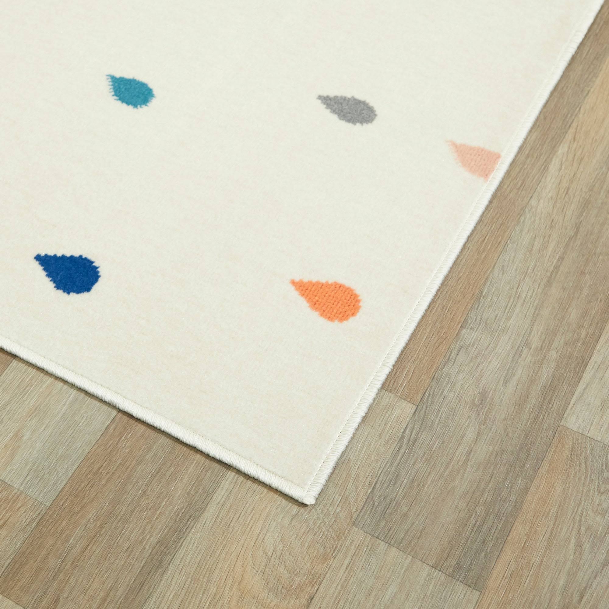 Mod-Tod Raindrops Kids Rug - 6&7x22 x 9& - Ivory