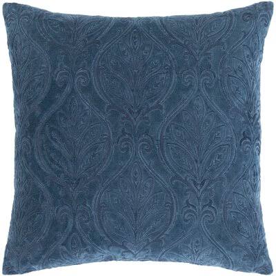 Rhett Velvet Throw Pillow Cover Color: Dark blue/denim