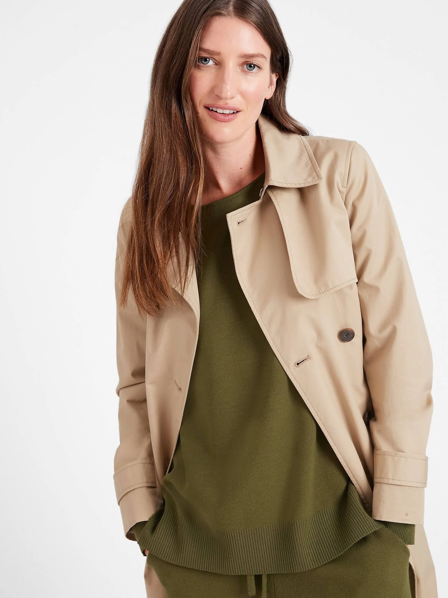 Banana Republic Women's Relaxed Sweater Tunic Dark Olive Green Size M