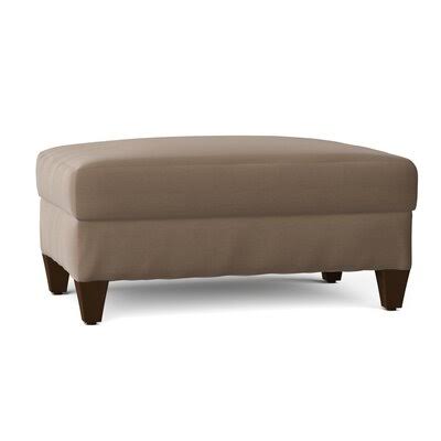 Birch Lane Fairchild 44x22 Rectangle Standard Slipcovered Ottoman Body Fabric: Sunbrella Spectrum Mushroom
