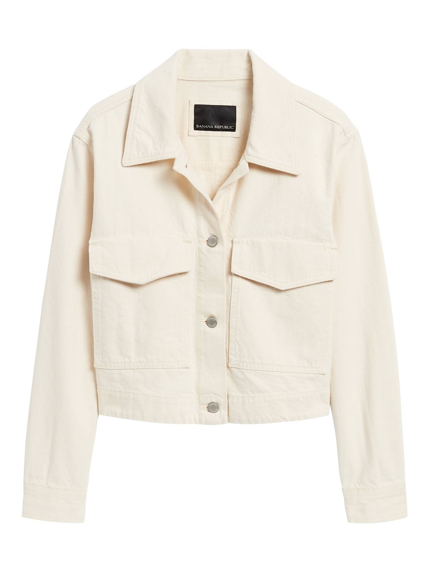 Banana Republic Women's Cropped Utility Jacket Ecru White Size XS