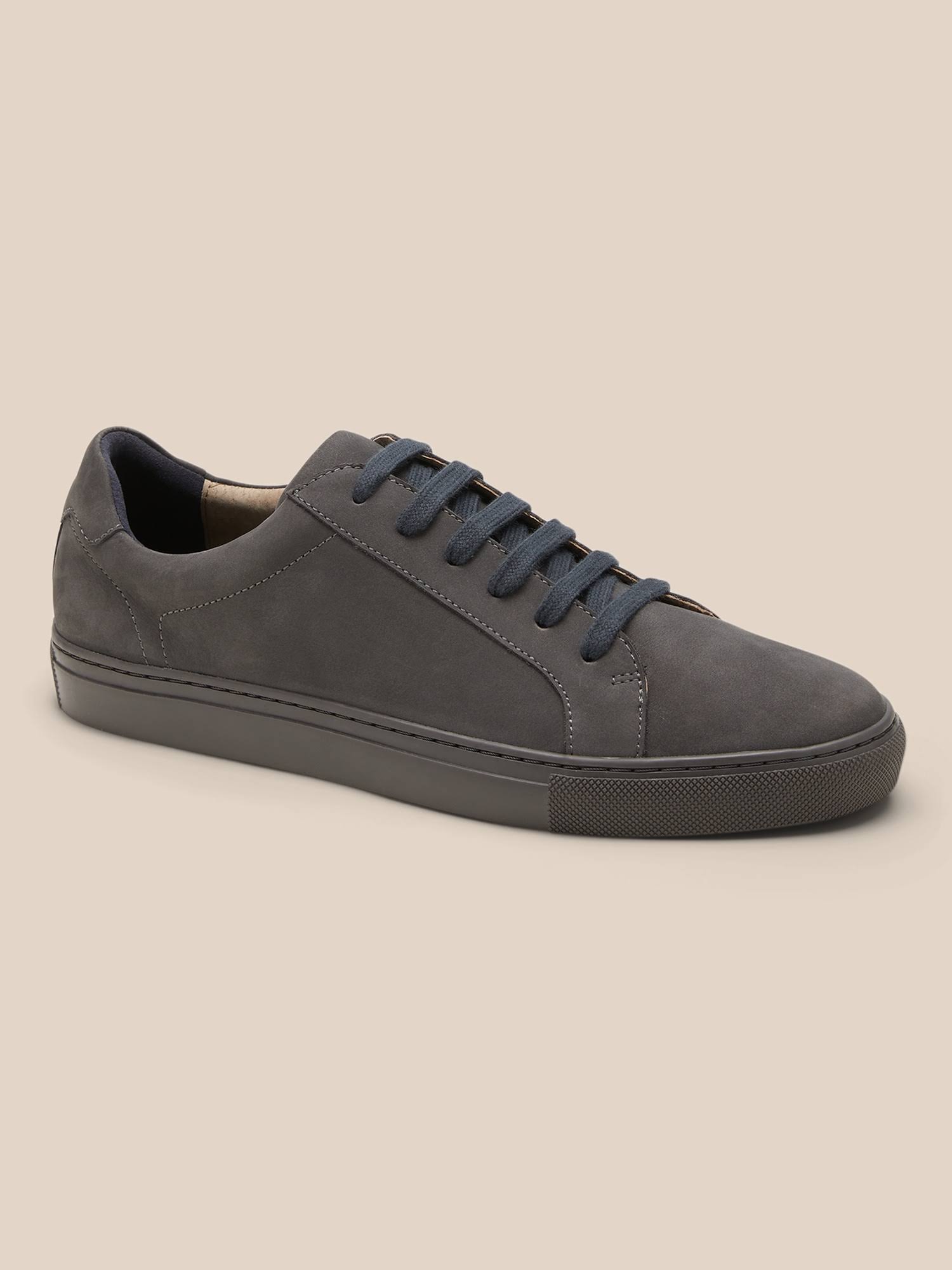 Banana Republic Men's Nicklas Suede Sneaker Charcoal Gray Size 9