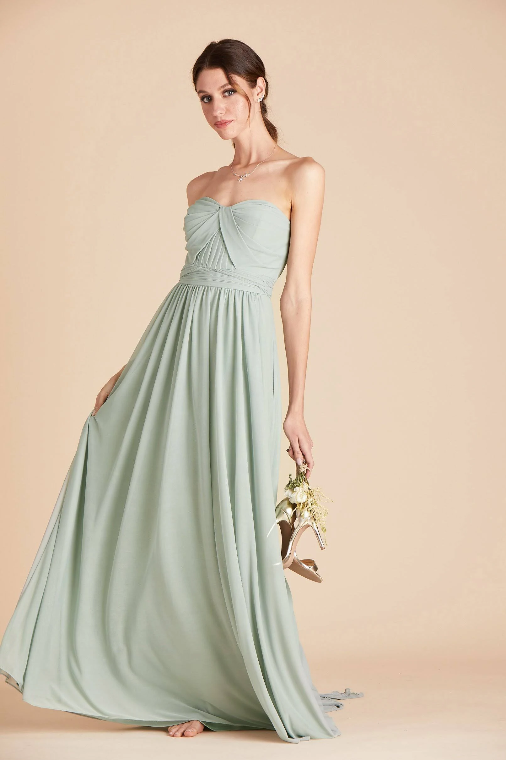 Birdy Grey Chicky Convertible Bridesmaid Dress in Sage Xs / Sage