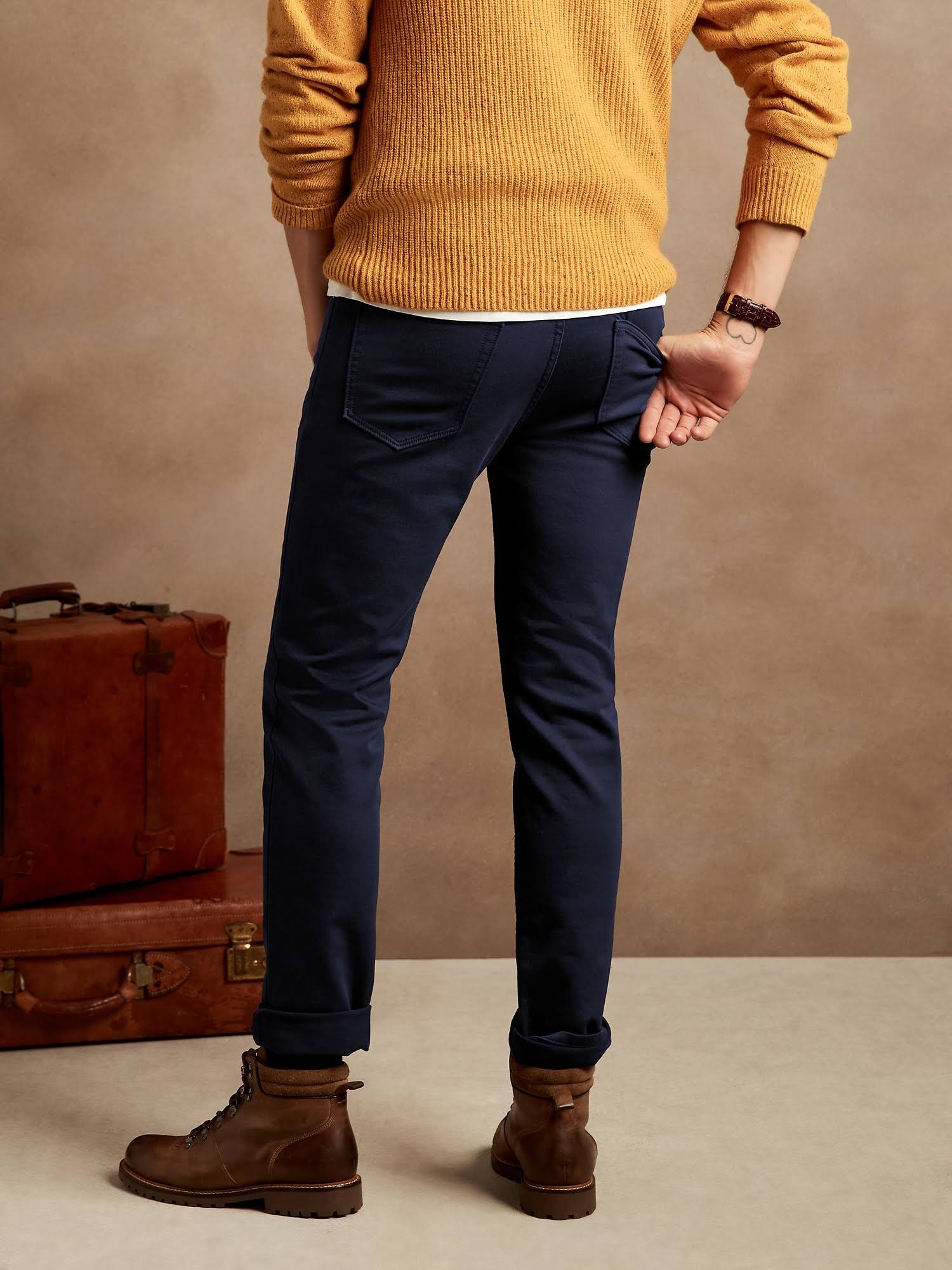 Banana Republic Men's Slim Traveler Pant Navy Size 29W 32L