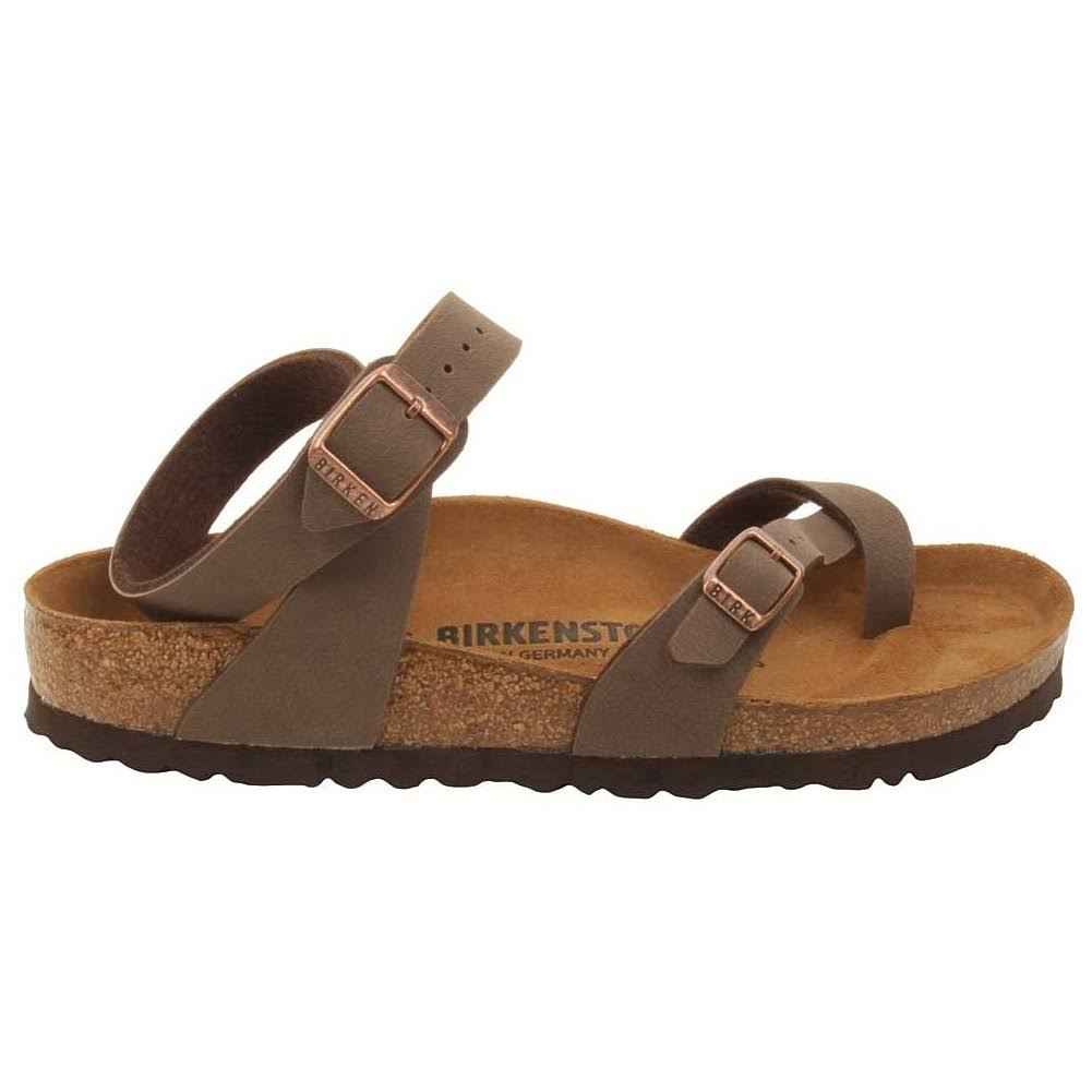Women's Birkibuc Yara Leather Sandal in Mocha by Birkenstock