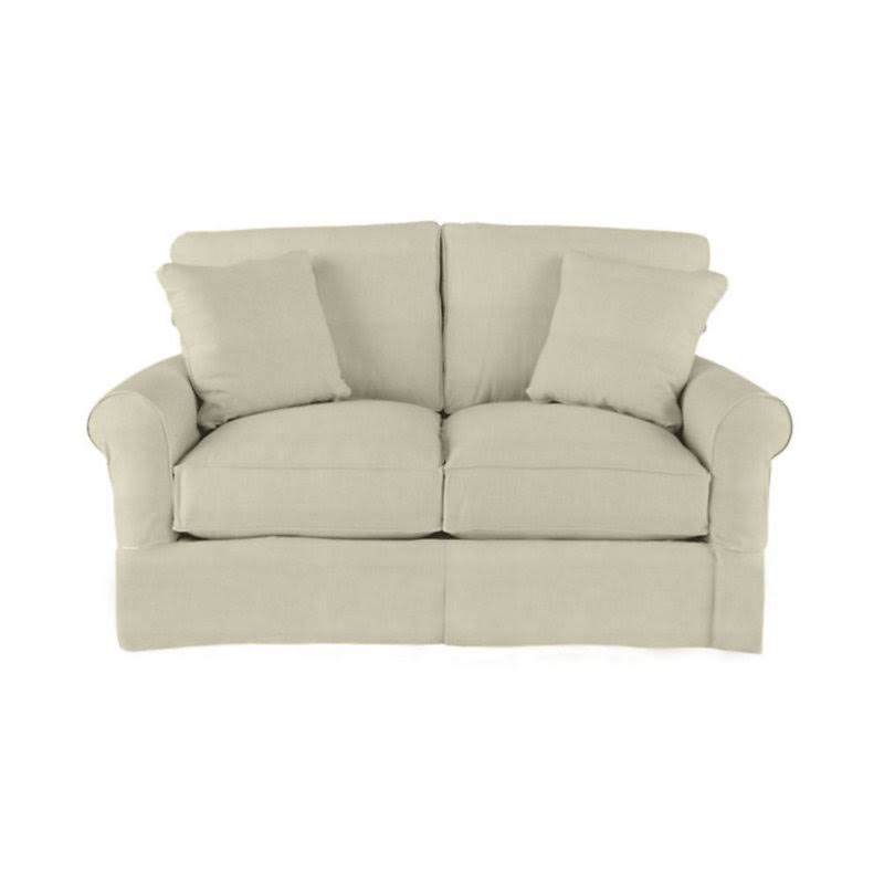Baldwin Loveseat Slipcover Only - Trilby Basketweave Natural - Ballard Designs