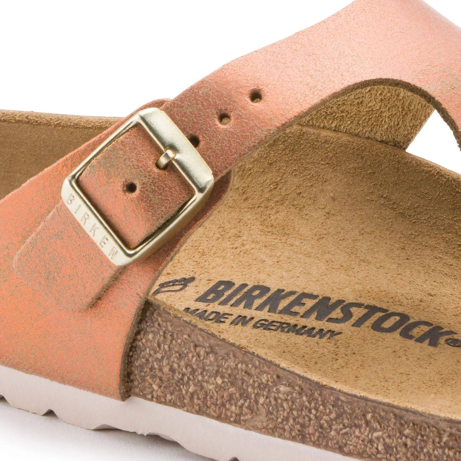 Birkenstock Women's Gizeh Sandal - 38 - Washed Metallic Sea Copper