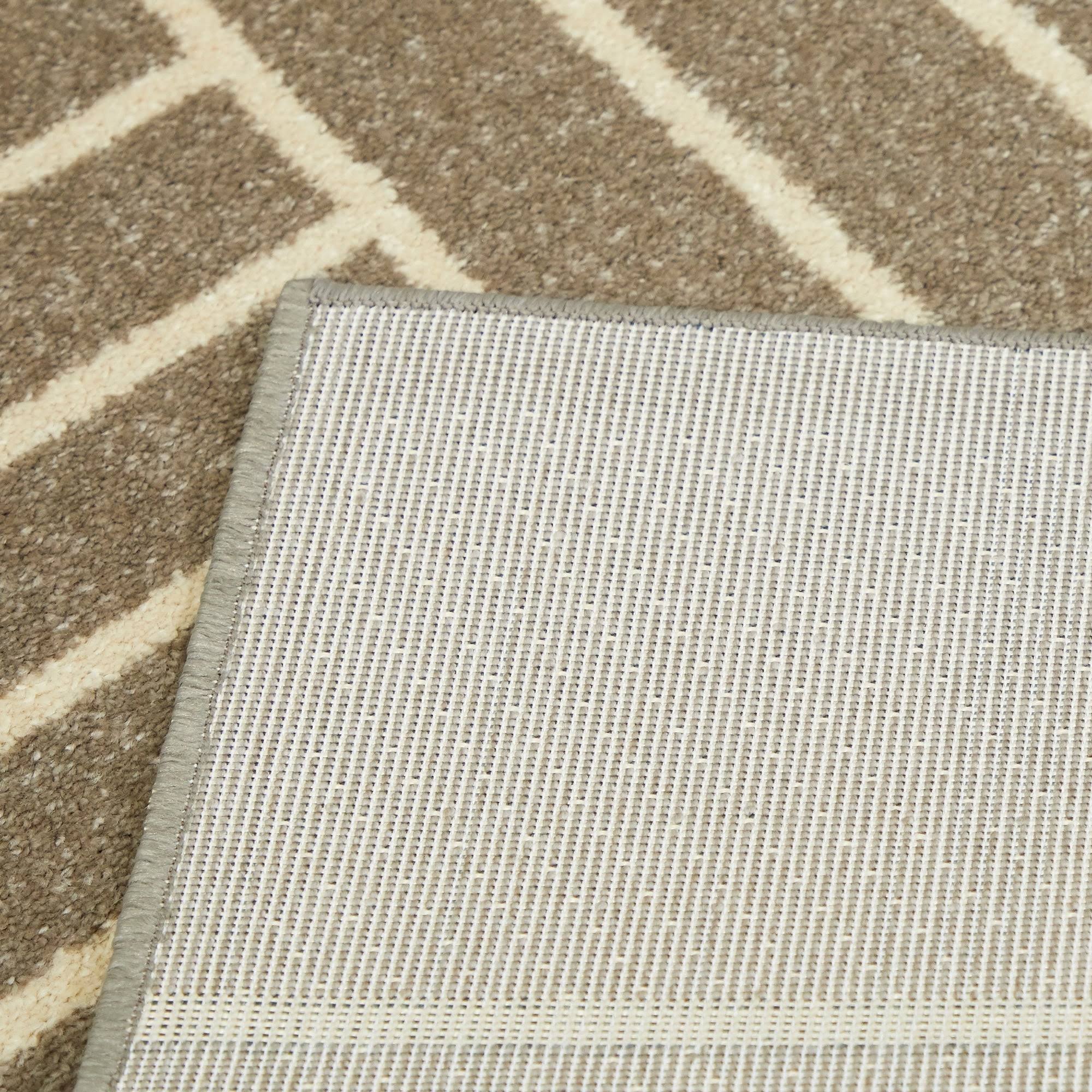 BALTA Shefford Taupe 5 ft. x 7 ft. Art Deco Striped Area Rug, Brown