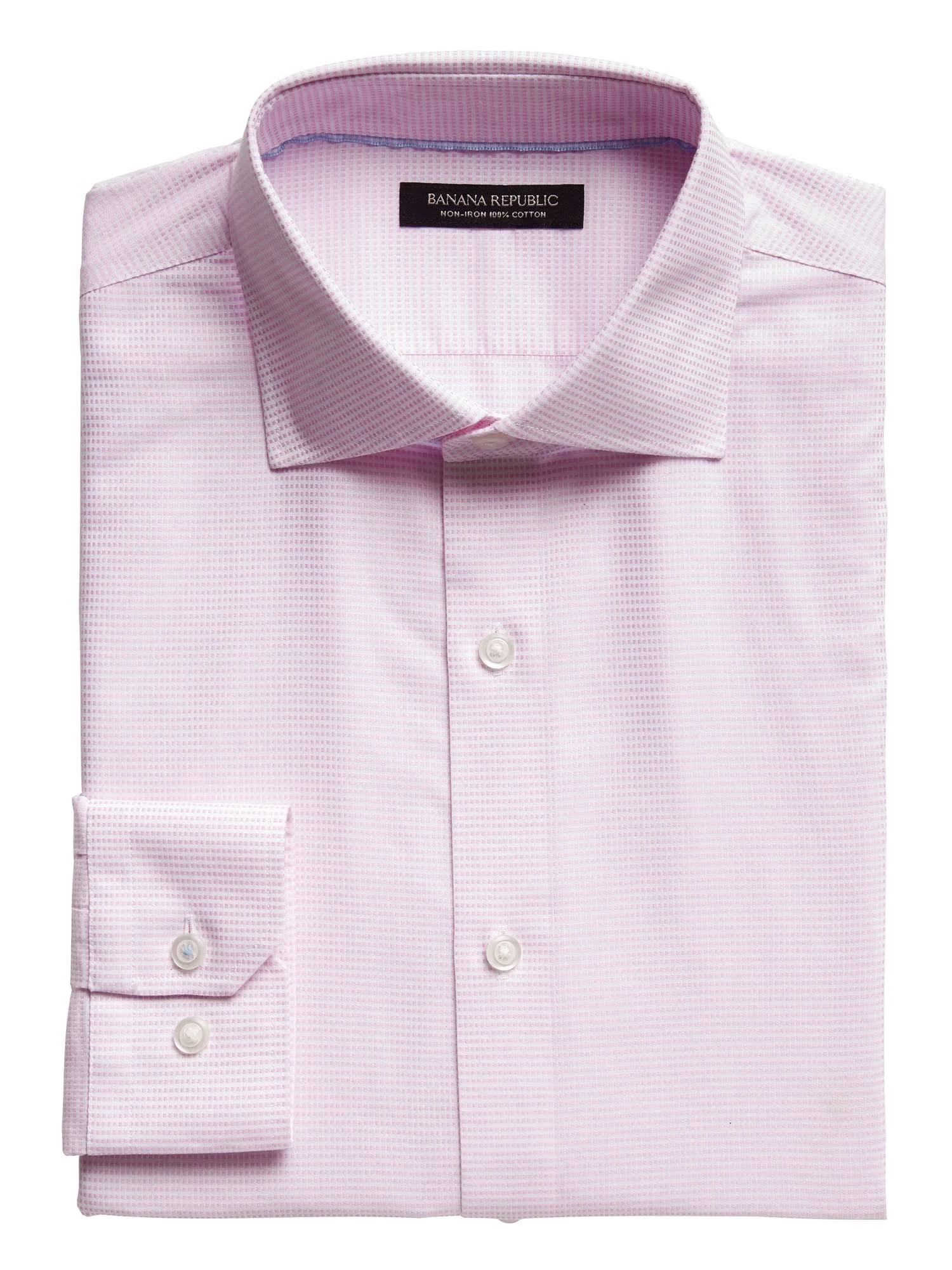 Banana Republic Men's Slim-Fit Non-Iron Dress Shirt with Cutaway Collar Dahlia Pink Tall Size M