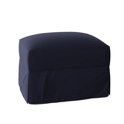 Birch Lane Young 29x22 Rectangle Standard Ottoman Body Fabric: Sunbrella Canvas Navy